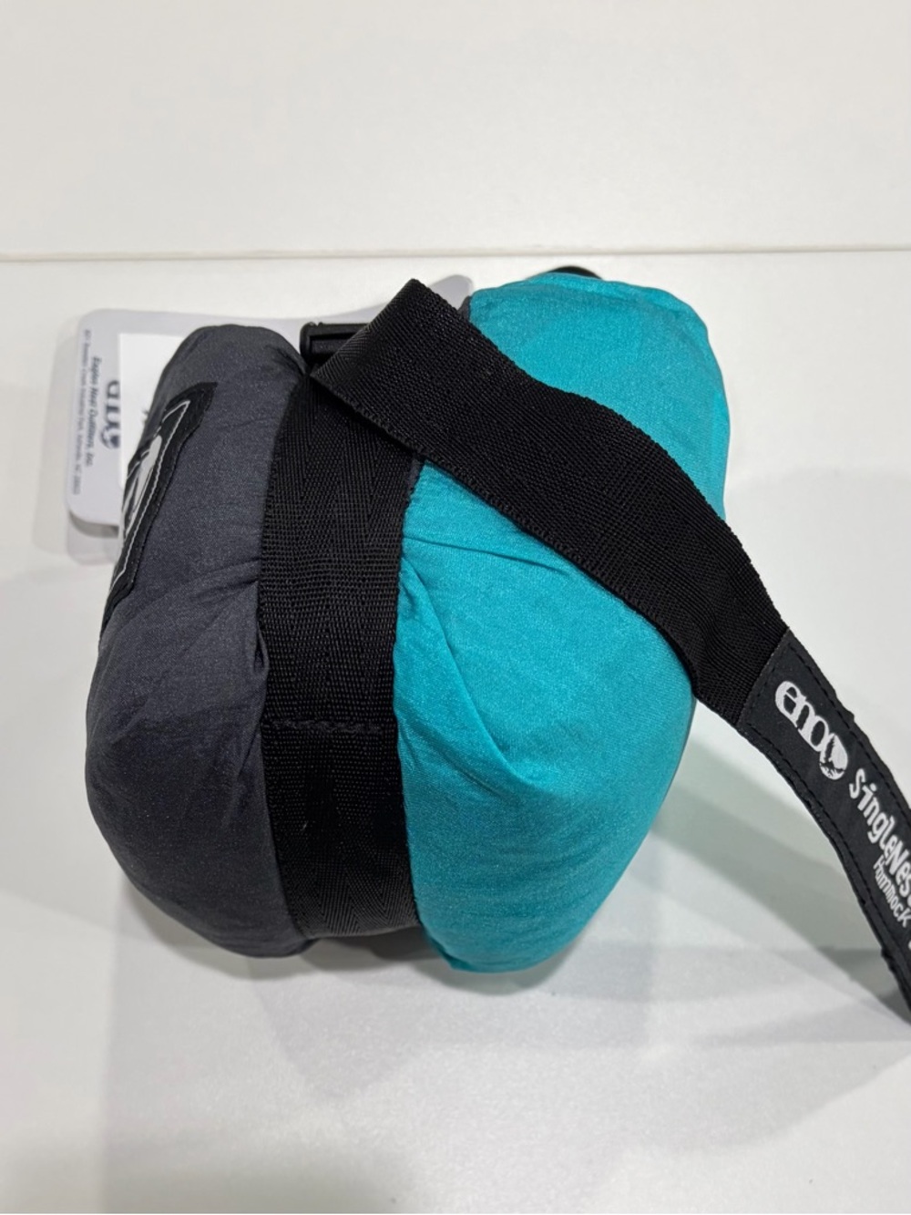 ENO SingleNest Hammock 9’4”x4’7” Aqua Teal Grey NWT Lightweight Durable 400-lb - Picture 2 of 7